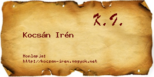 Kocsán Irén névjegykártya