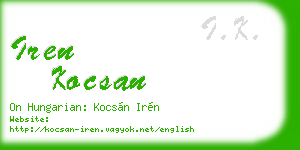 iren kocsan business card